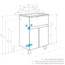 Тумба с раковиной Aquaton Форест 60 туманный серый